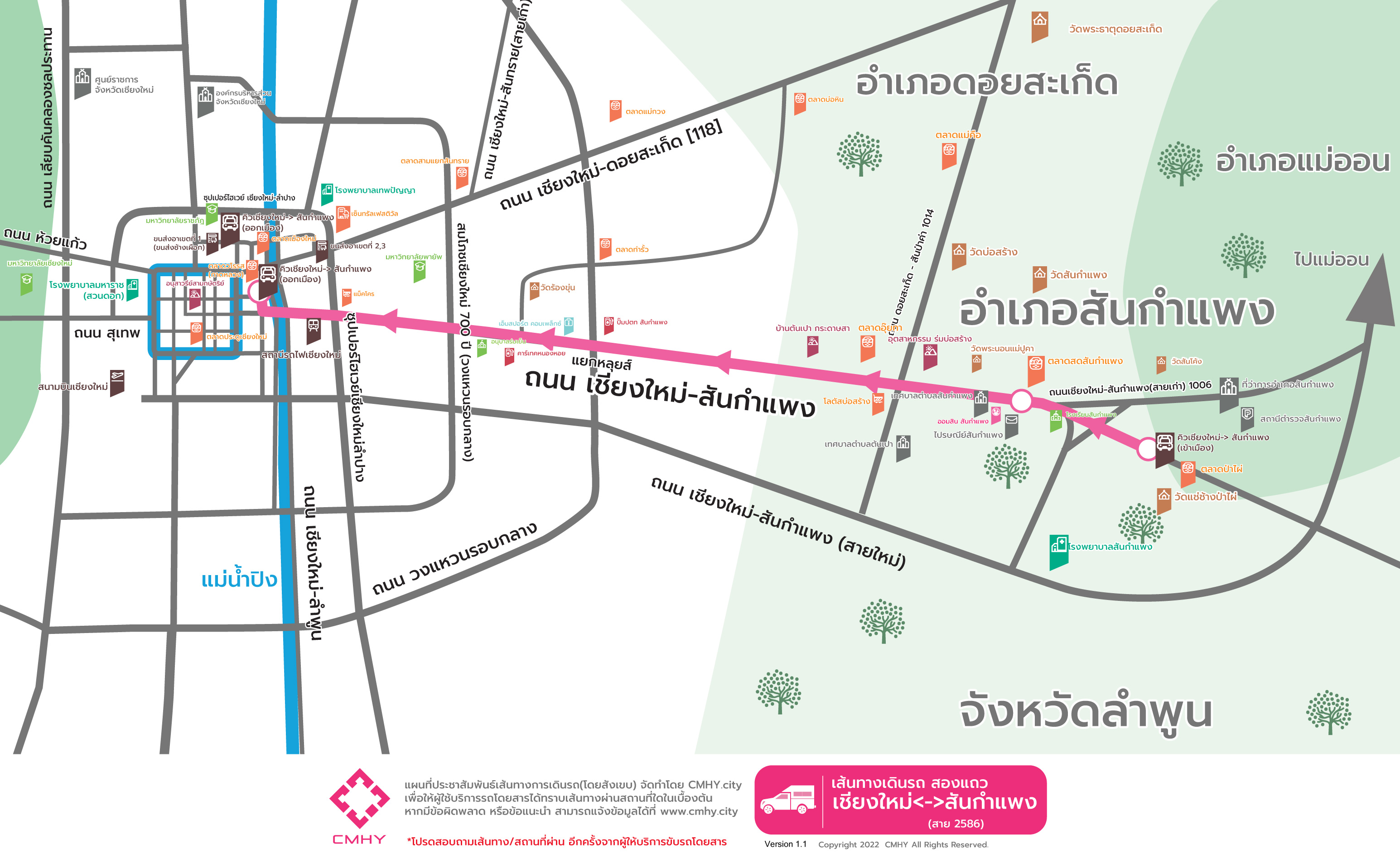 San Kham Phaeng to Chiangmai mini bus